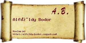 Alföldy Bodor névjegykártya